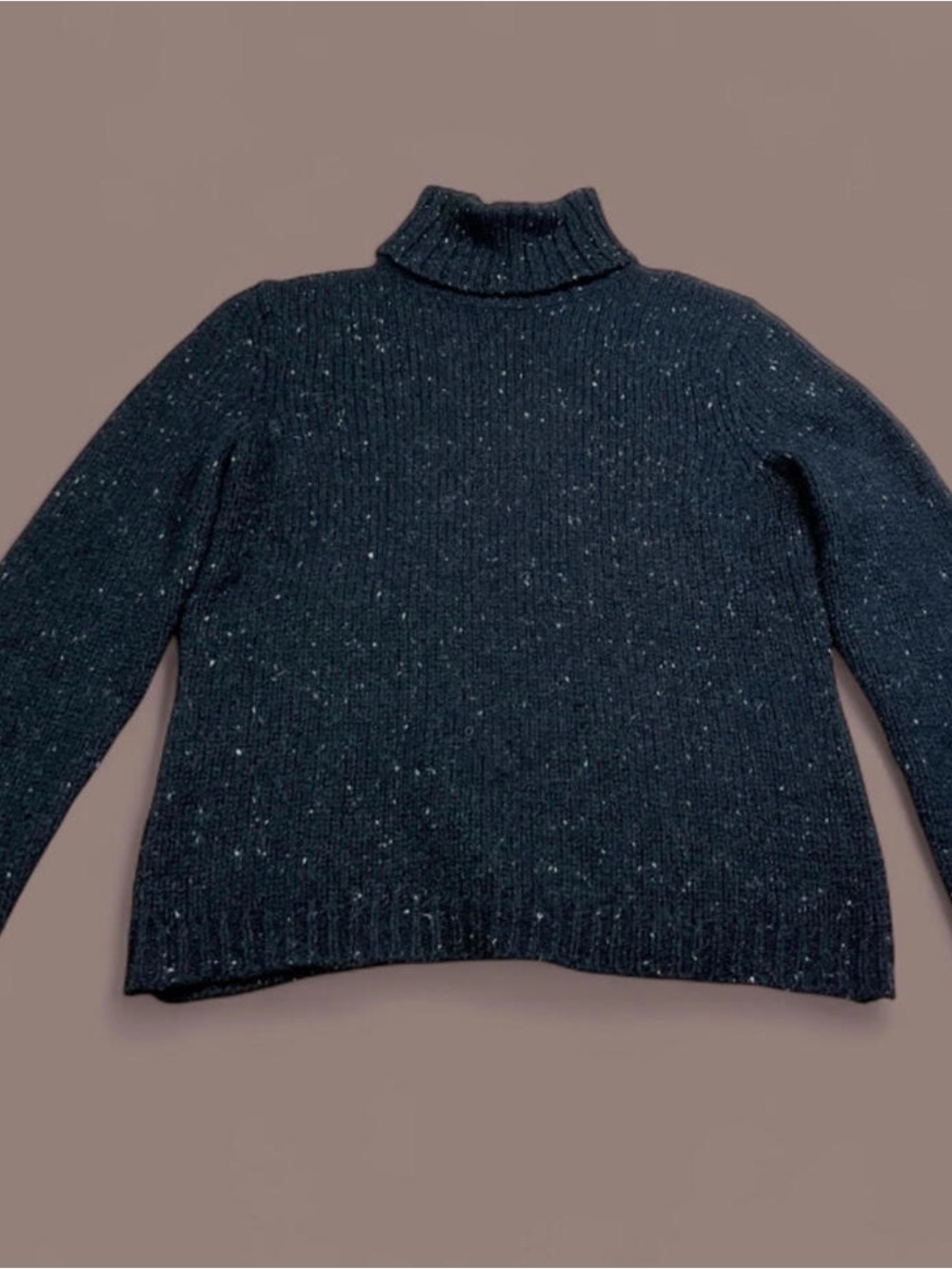 Chaps Black Speckled Turtleneck Sweater